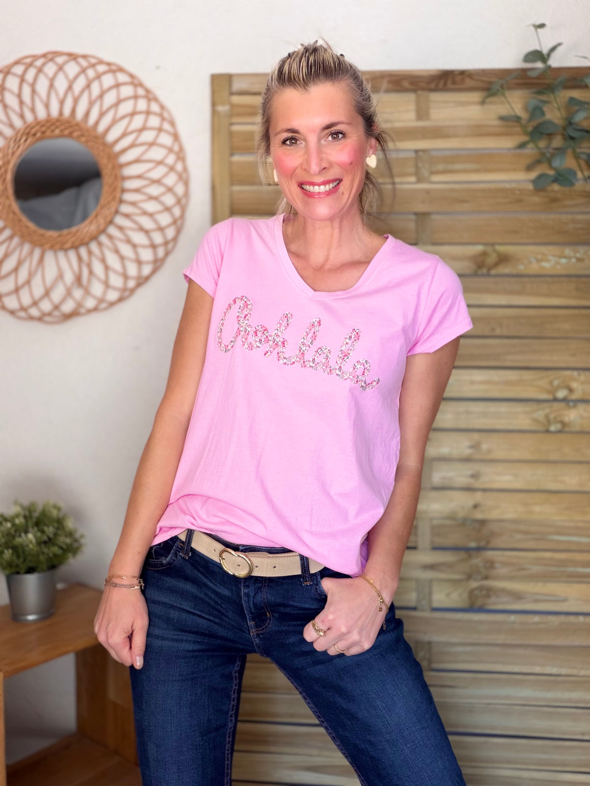 Tee shirt Ohlala Liberty VERA Rose - FIN DE SÉRIE