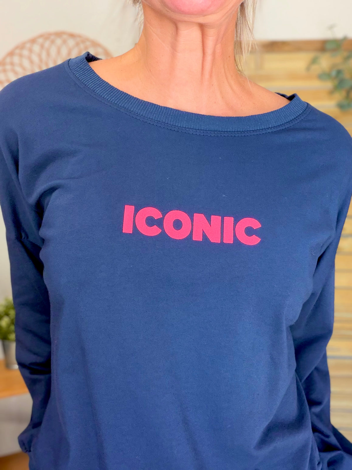 Sweat ICONIC léger 100% coton FAUSTINE Bleu marine (taille 36 à 46)