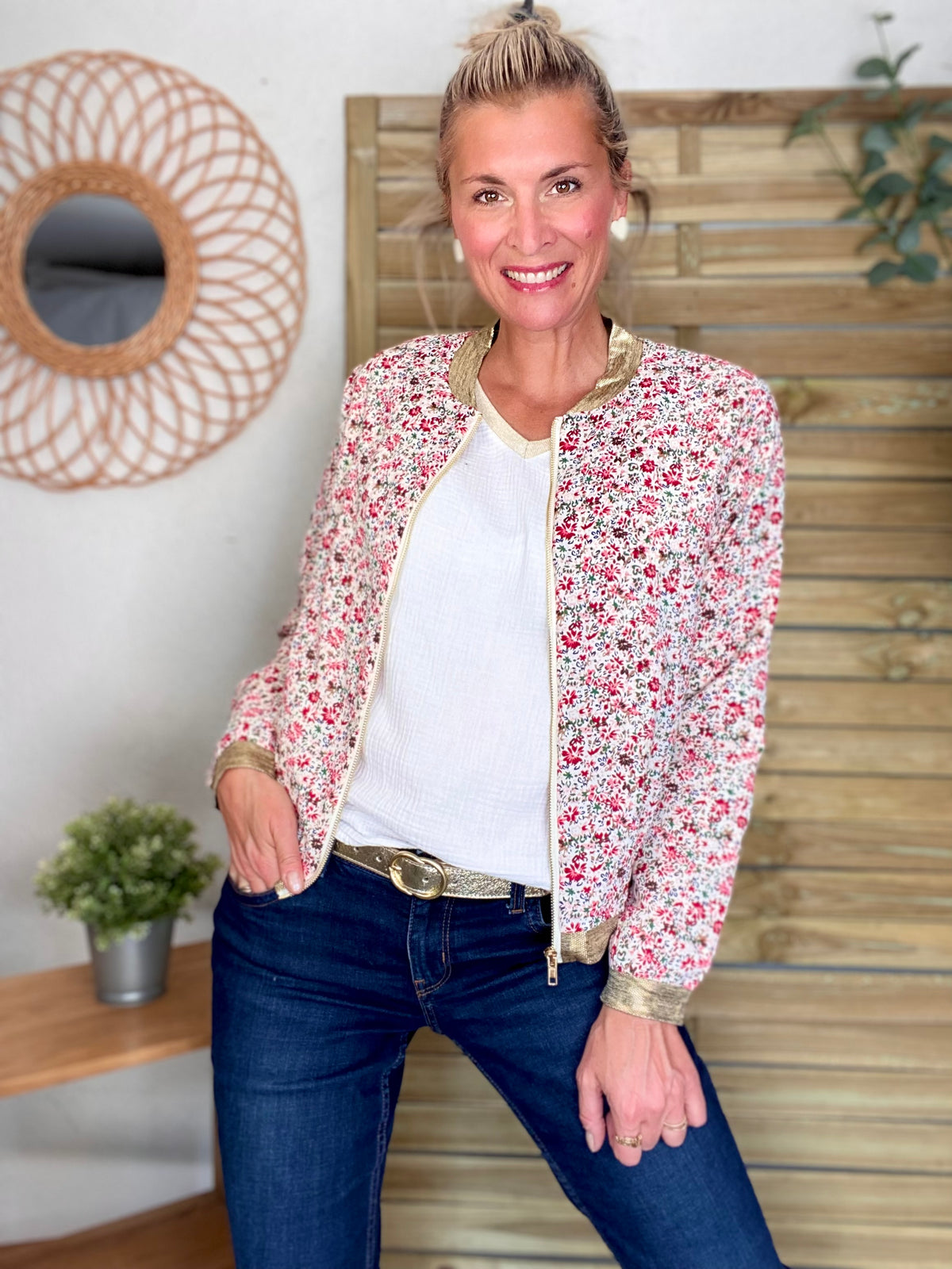Veste bombers THAÏS - imprimé fleuri - FIN DE SÉRIE