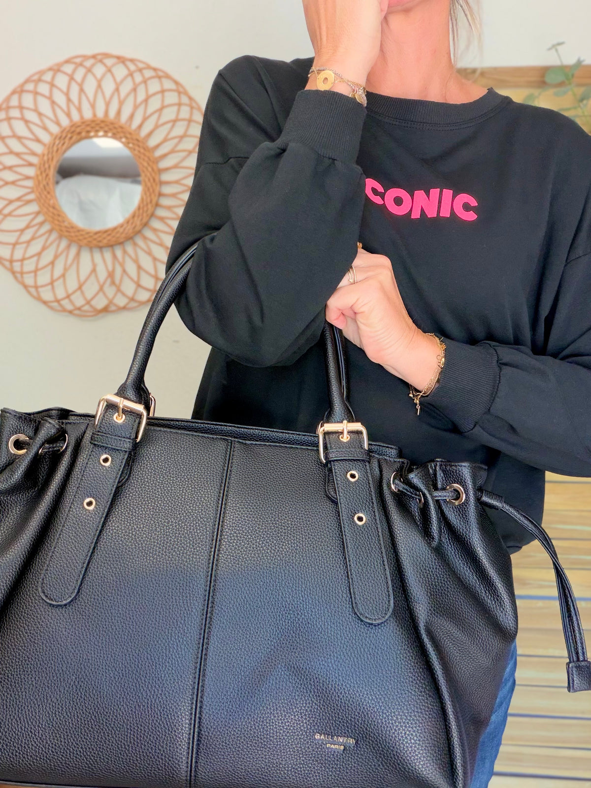 Sac cabas XL simili cuir CLÉA Noir