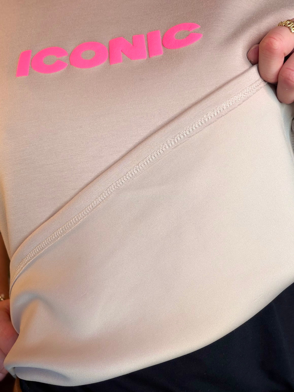 Tee shirt ICONIC matière sweat - THÉA Beige