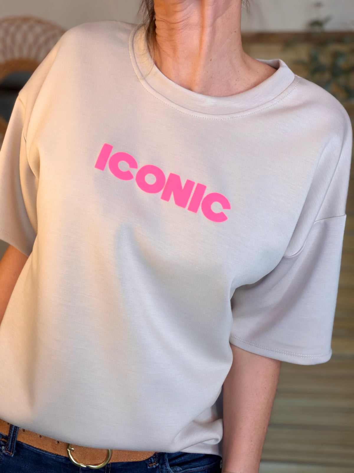 Tee shirt ICONIC matière sweat - THÉA Beige