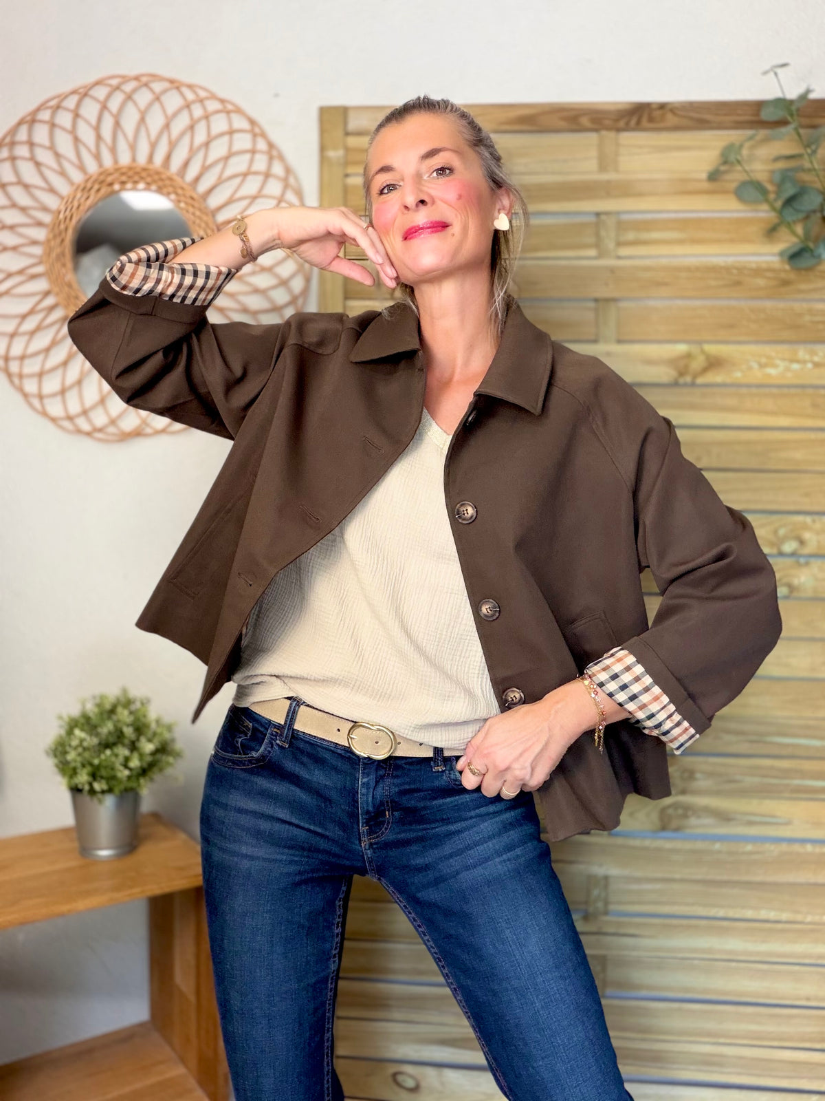 ⚡️ ARRIVAGE • Veste Trench, doublure à carreaux DANA Chocolat