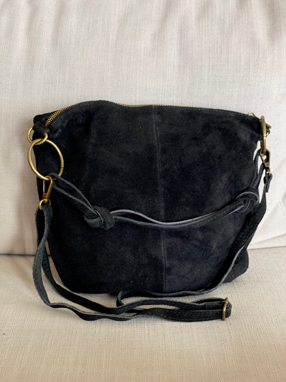 Sac en cuir daim SCOTT - Noir
