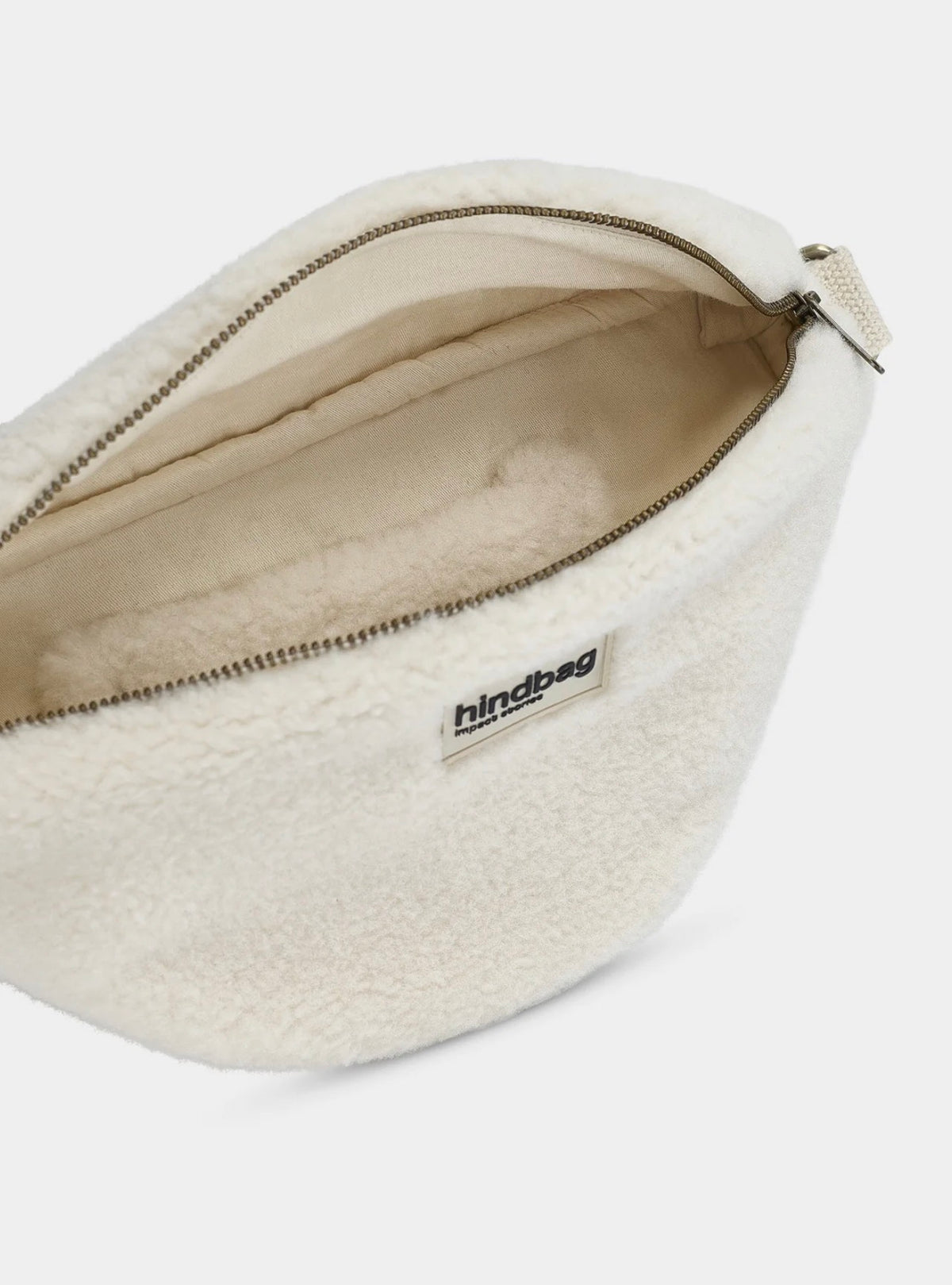 HINDBAG SASHA - Sac banane  Teddy arctique (moumoute)