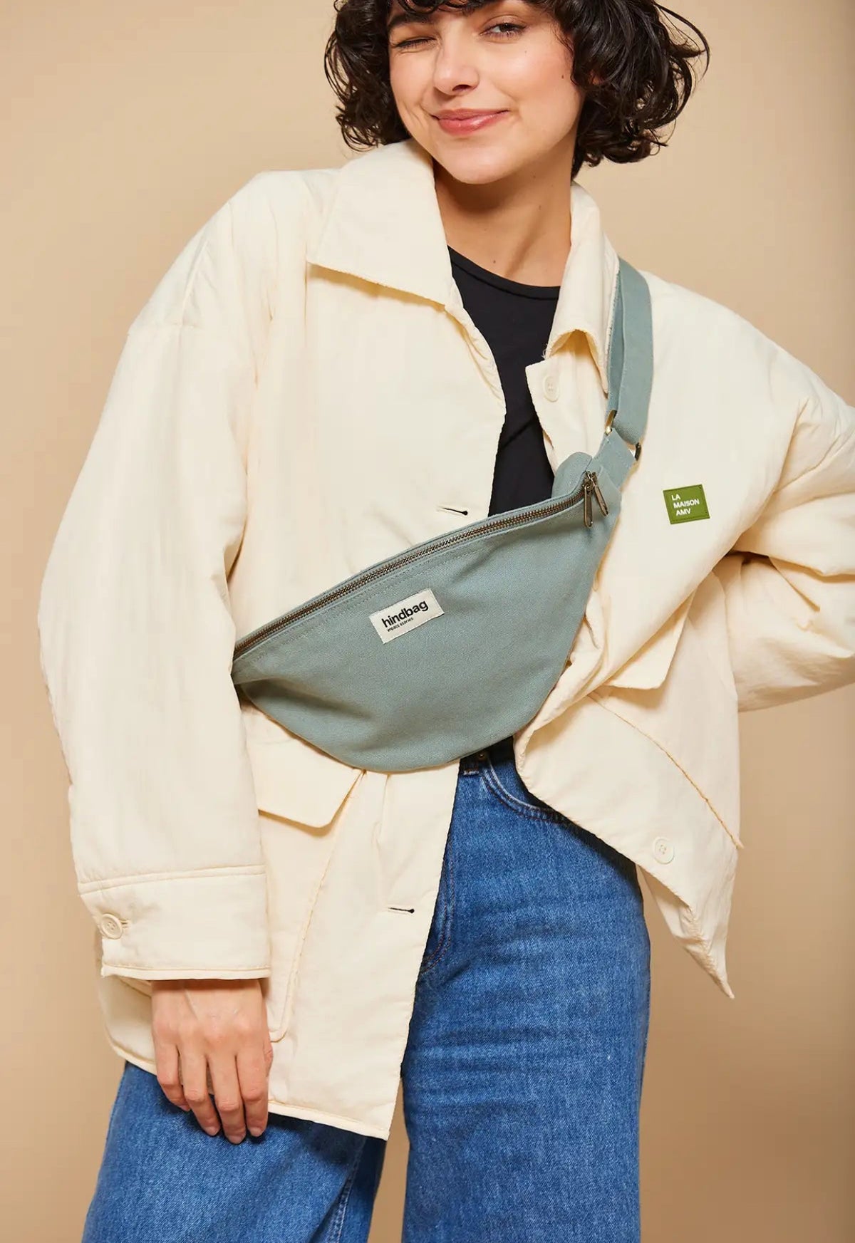 HINDBAG SASHA - Sac banane Vert sauge