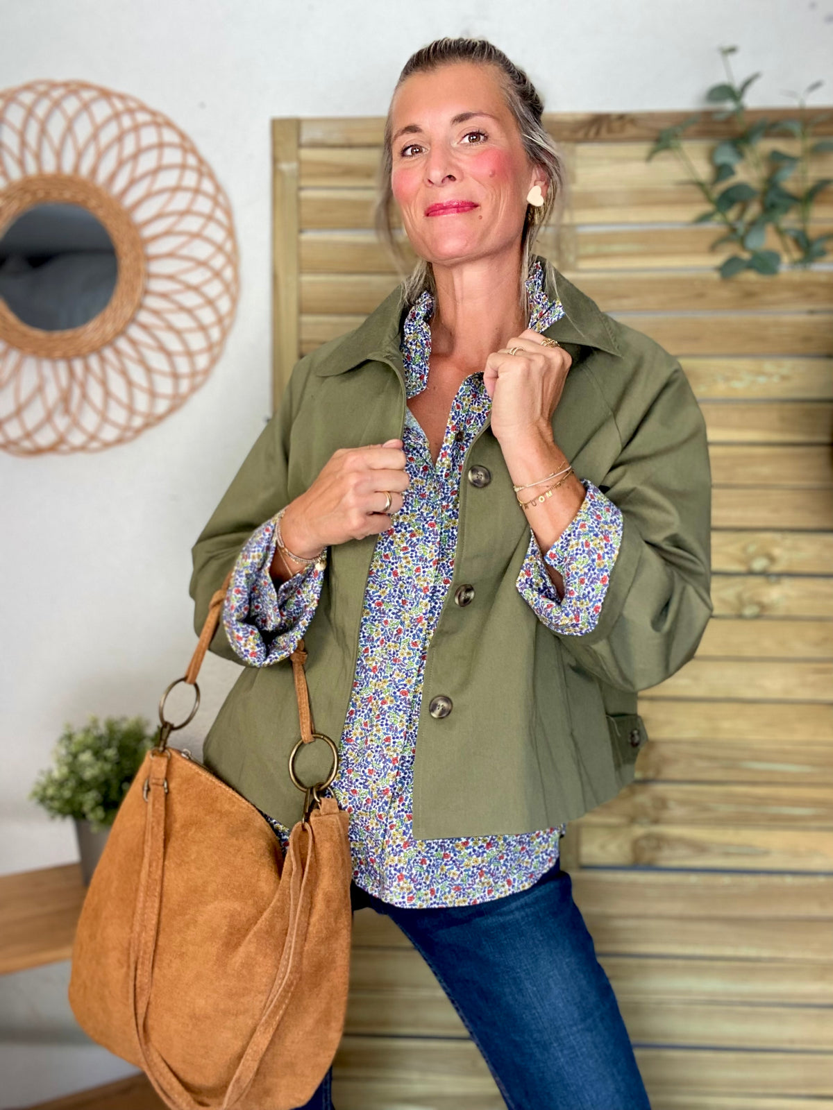 Sac en cuir daim SCOTT - Camel