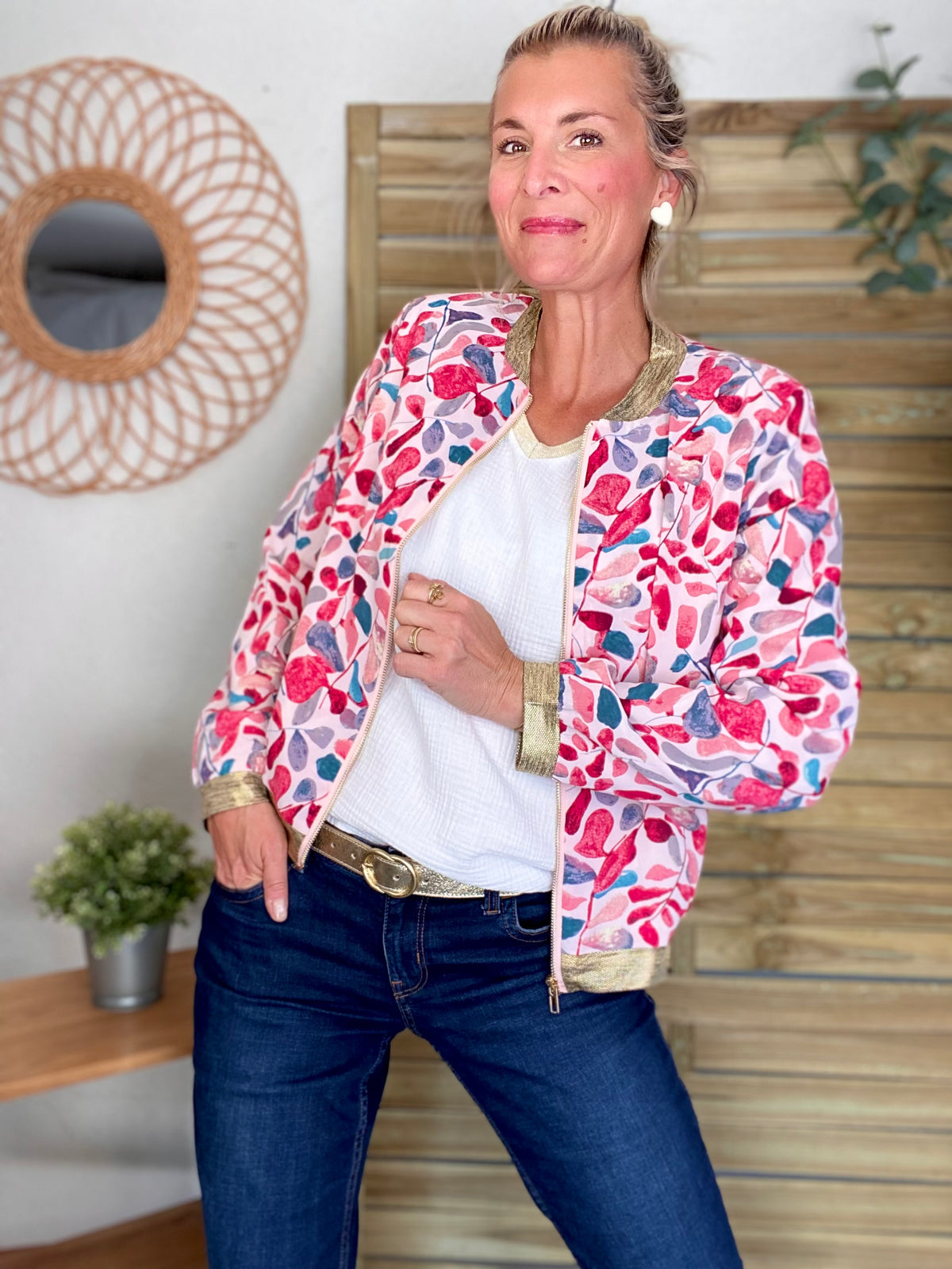 Veste bombers EULALIE - imprimé aquarelle