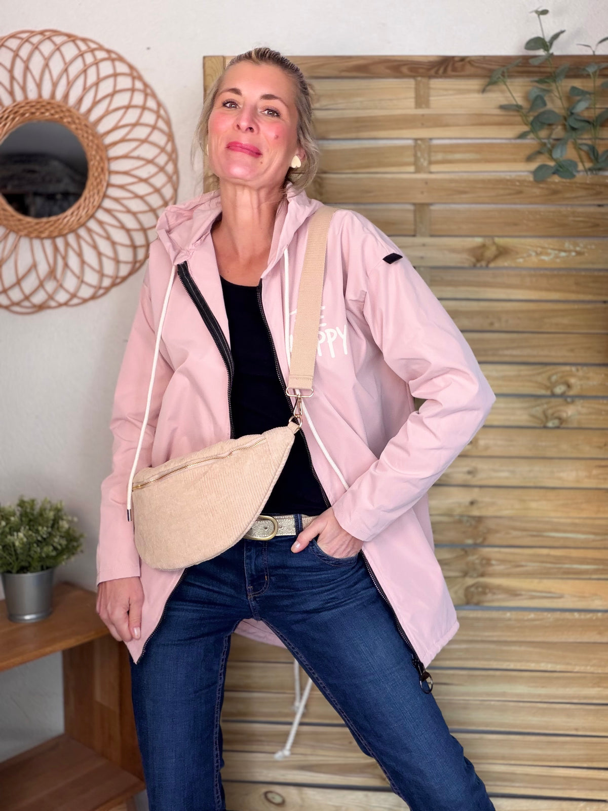 Veste Coupe vent long LESLIE - Rose clair - FIN DE SÉRIE