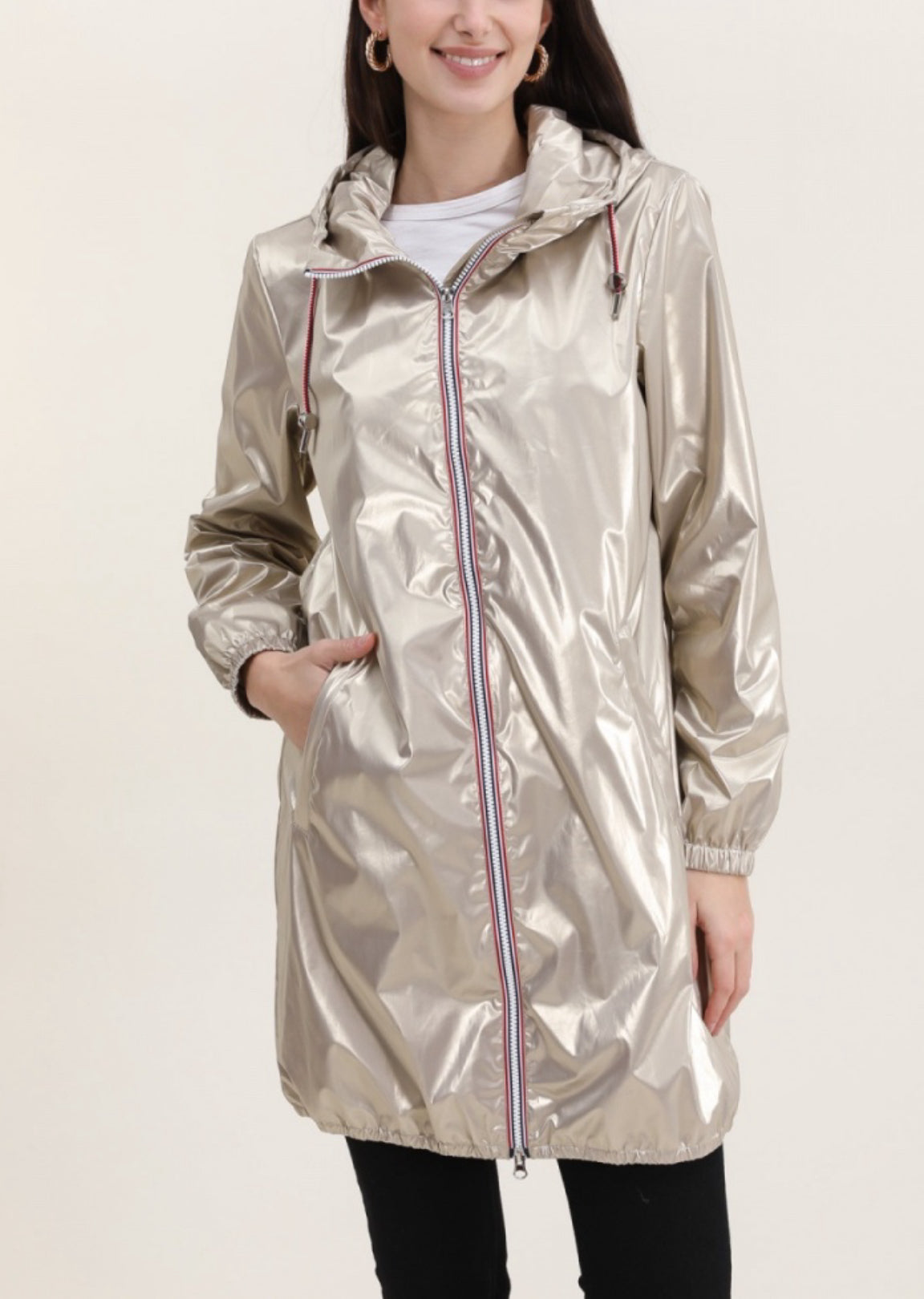 Imperméable mi-saison doublé SOLINE LONG - Doré - LAURA JO - FIN DE SÉRIE