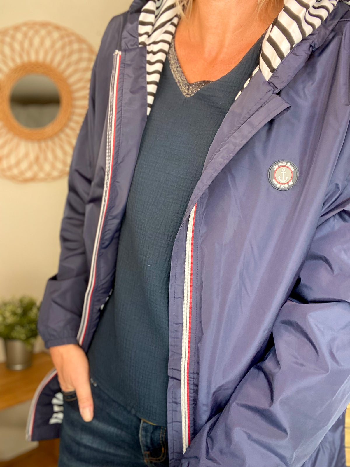 Imperméable doublé unisexe CÉLESTE - LE PETIT BRETON - Bleu Marine (taille petit) - FIN DE SÉRIE