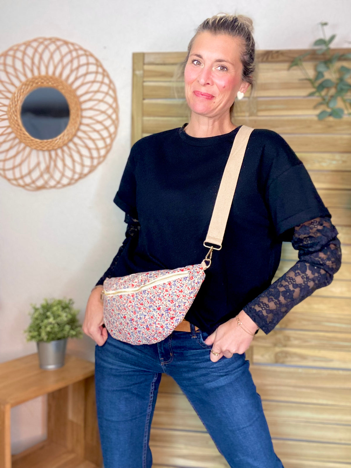 Sac banane XL velours Ciao Boum - IVY - Liberty