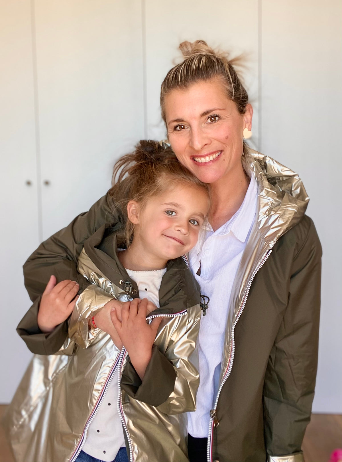 Imperméable réversible rembourré LOUISON KIDS enfant (mixte) - Kaki / Doré • DÉSTOCKAGE sur Taille 6 ans