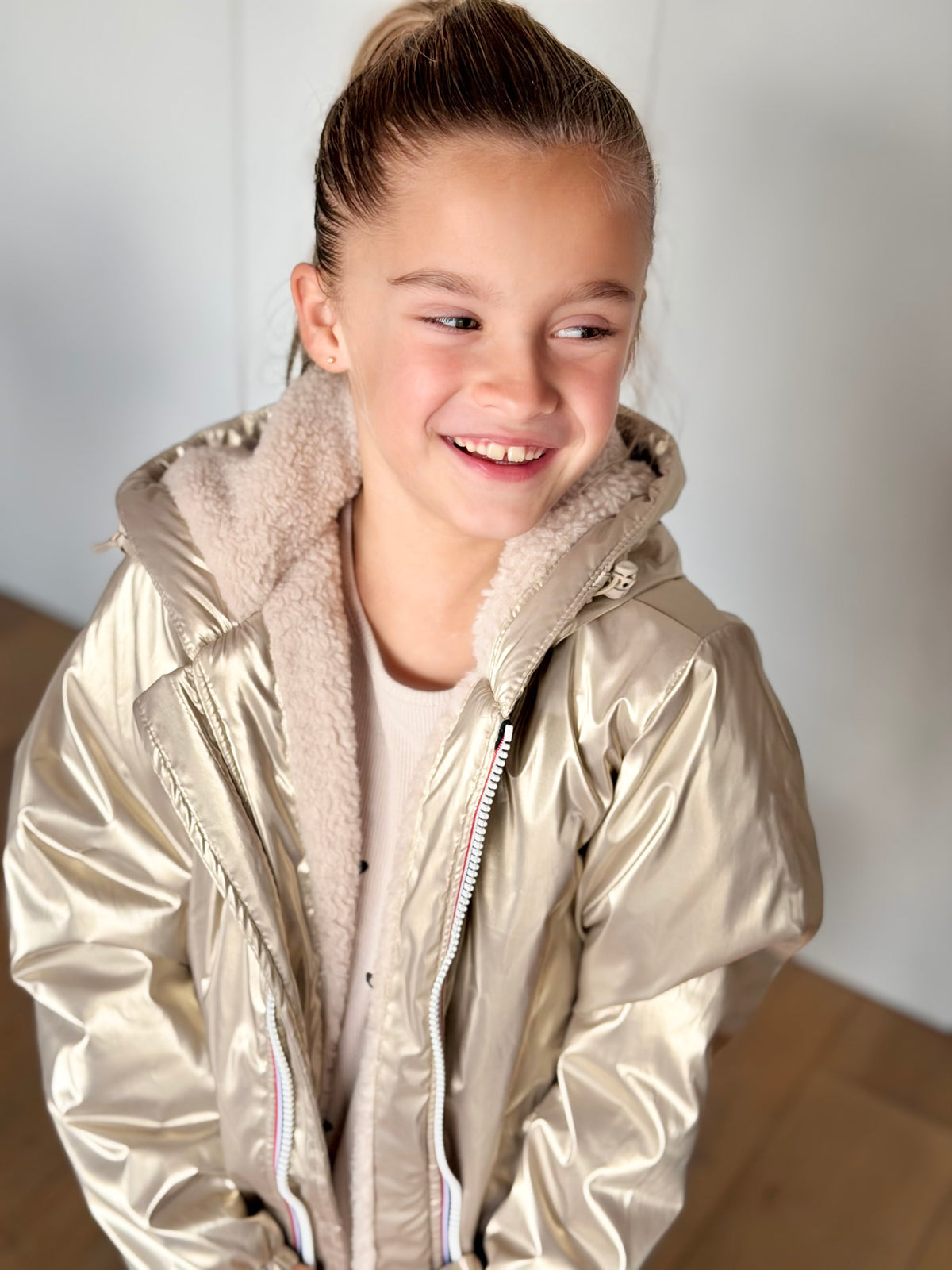 LAURA JO - Parka Imperméable mixte LOUIS.E KIDS Sherpa - Doré