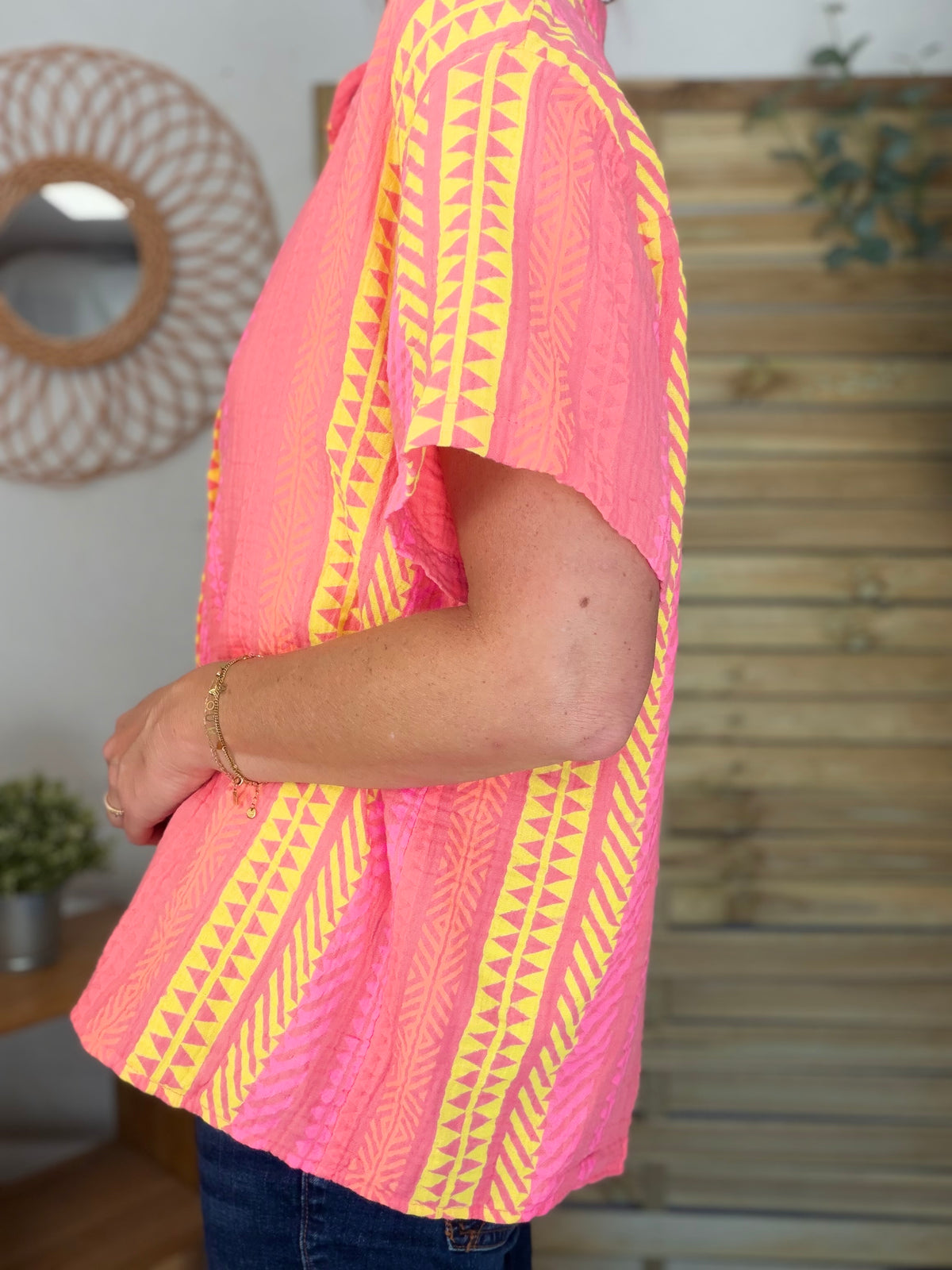 Chemise rayée en gaze de coton ROSIBEL - FIN DE SÉRIE