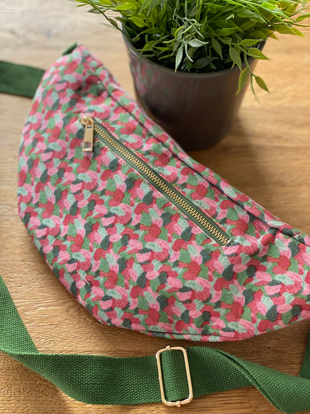 Sac banane XL velours Ciao Boum - IVY - Camaïeu Rose - DÉSTOCKAGE