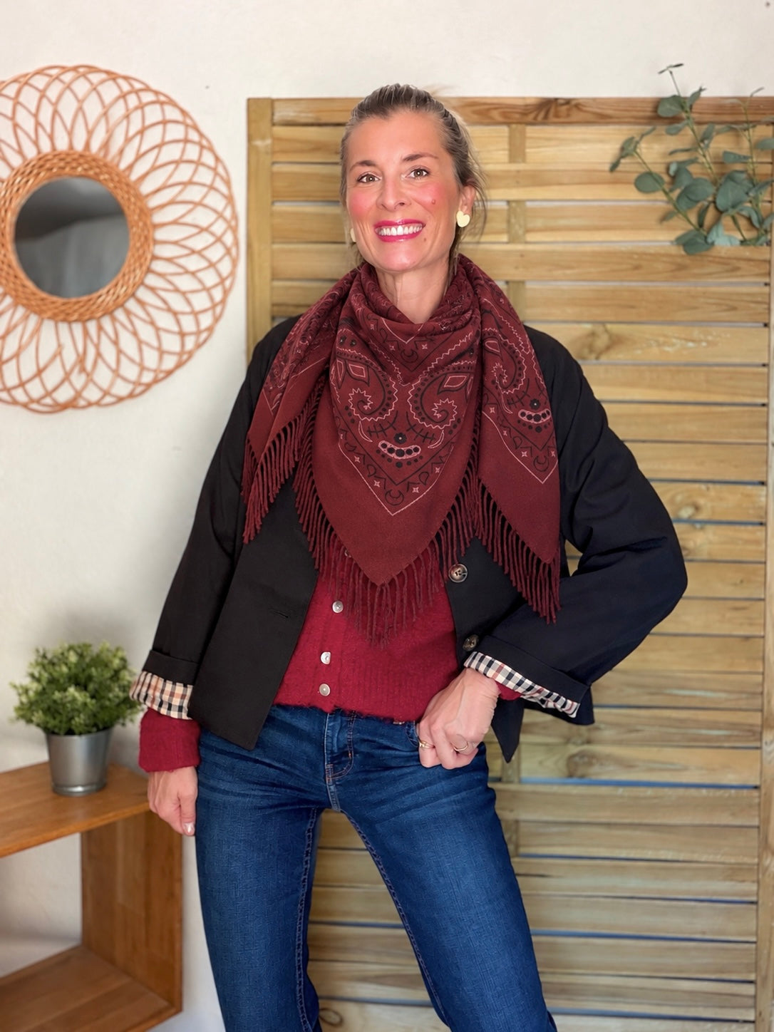 Écharpe Bandana Bordeaux