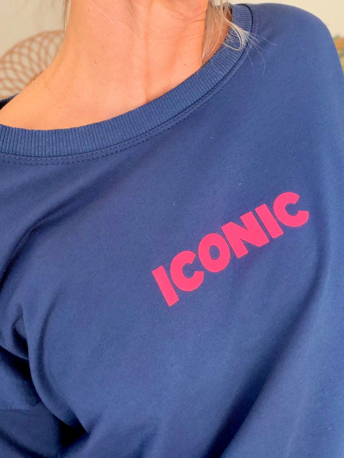Sweat ICONIC léger 100% coton FAUSTINE Bleu marine (taille 36 à 46)