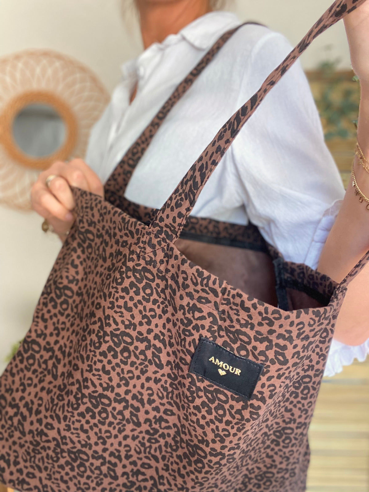 Tote bag LOLA - Motif Léopard 🐆