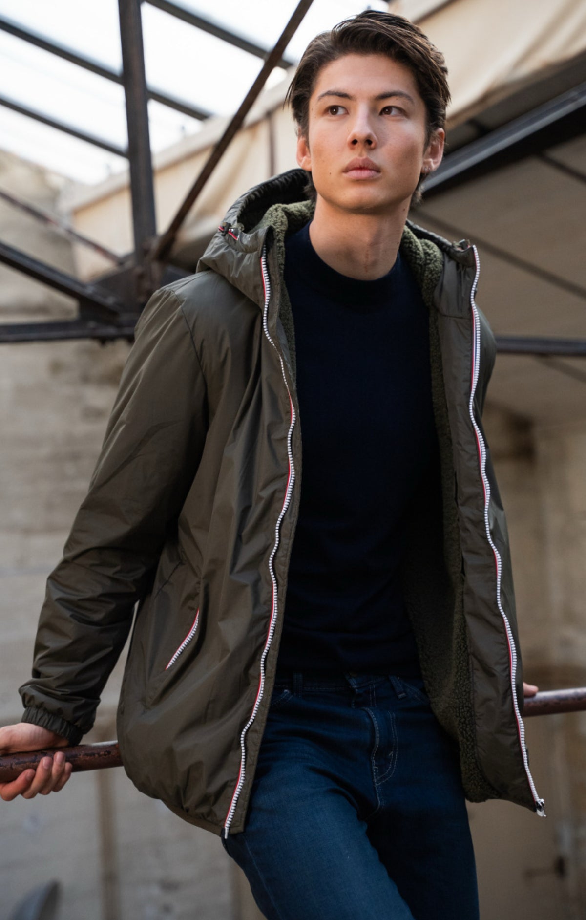 LAURA JO - Parka Imperméable Homme LOUIS* COURT sherpa Kaki