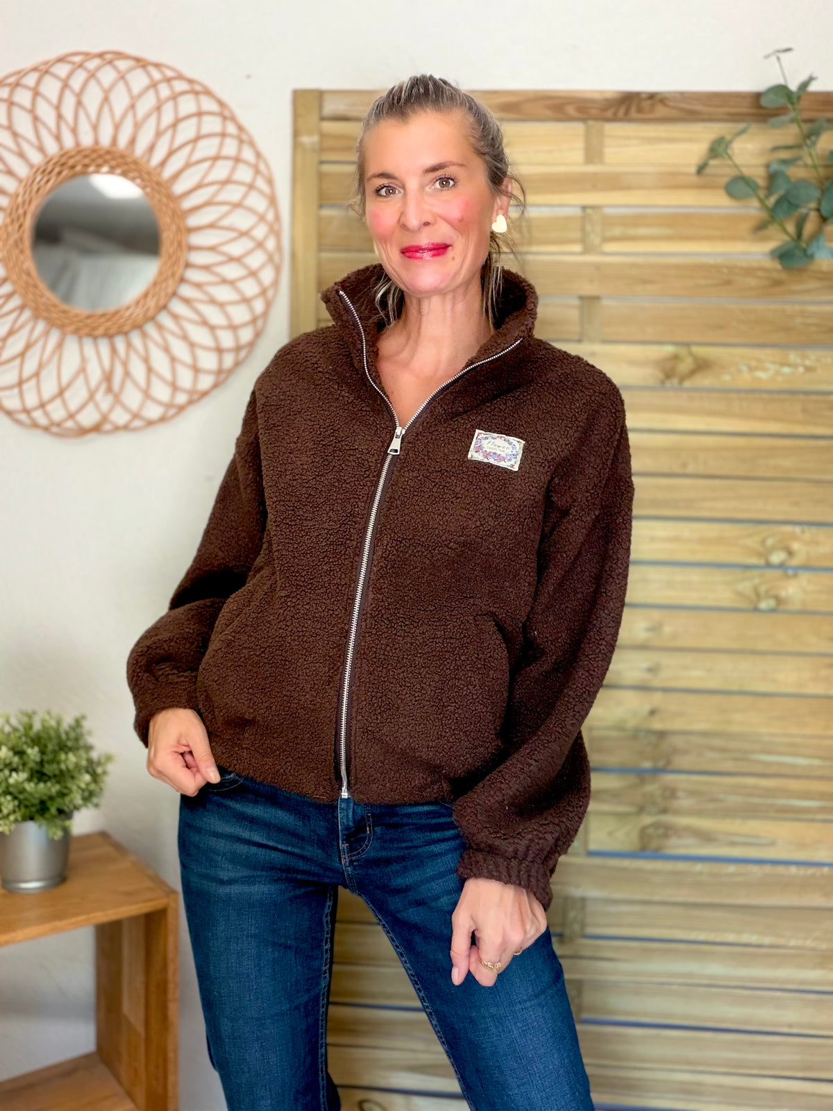 ⚡️ ARRIVAGE • Veste teddy Sherpa zippée LÉONIE Chocolat