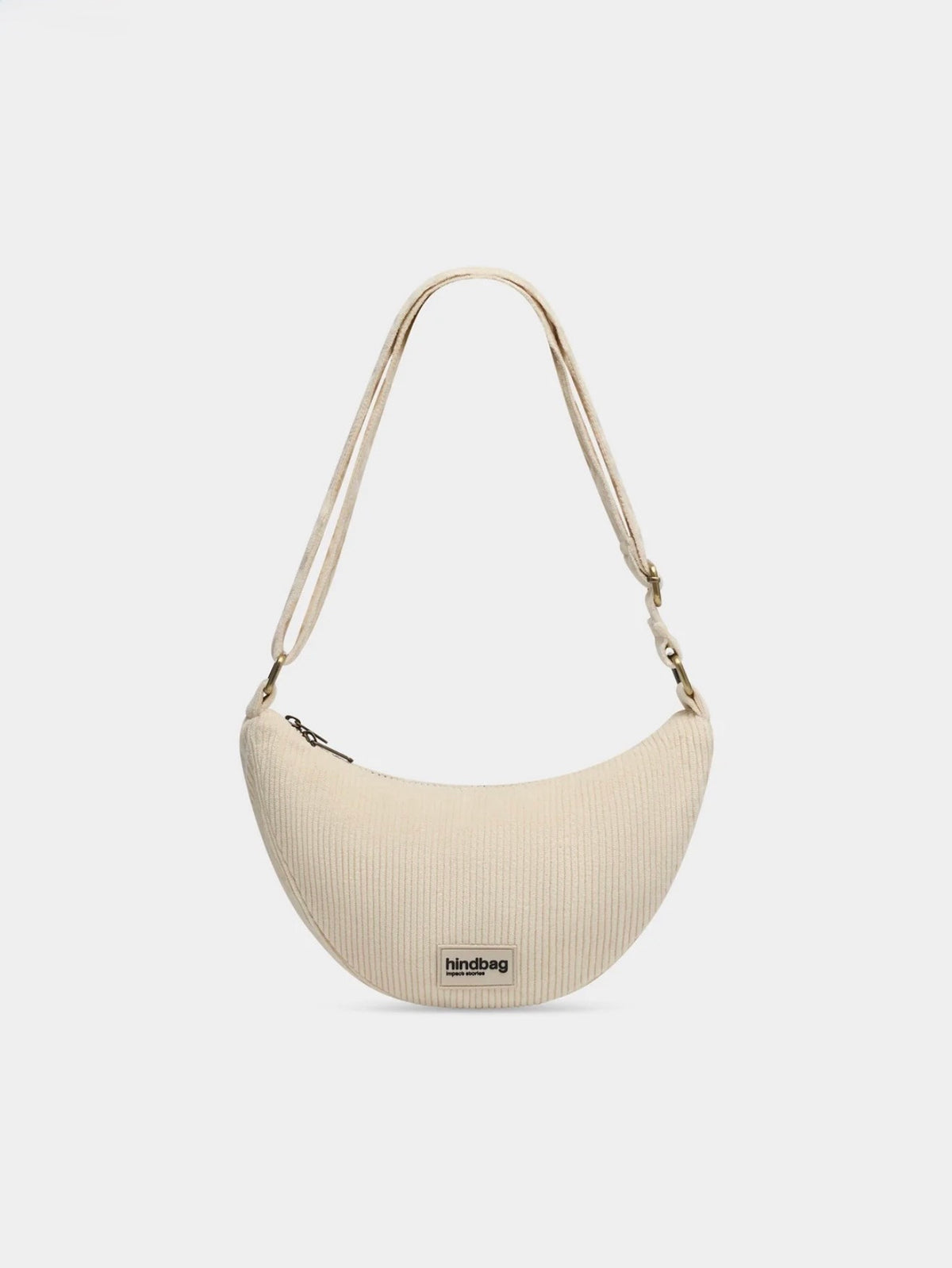 HINDBAG ANDRÉA - Sac banane demi-lune Velours beige