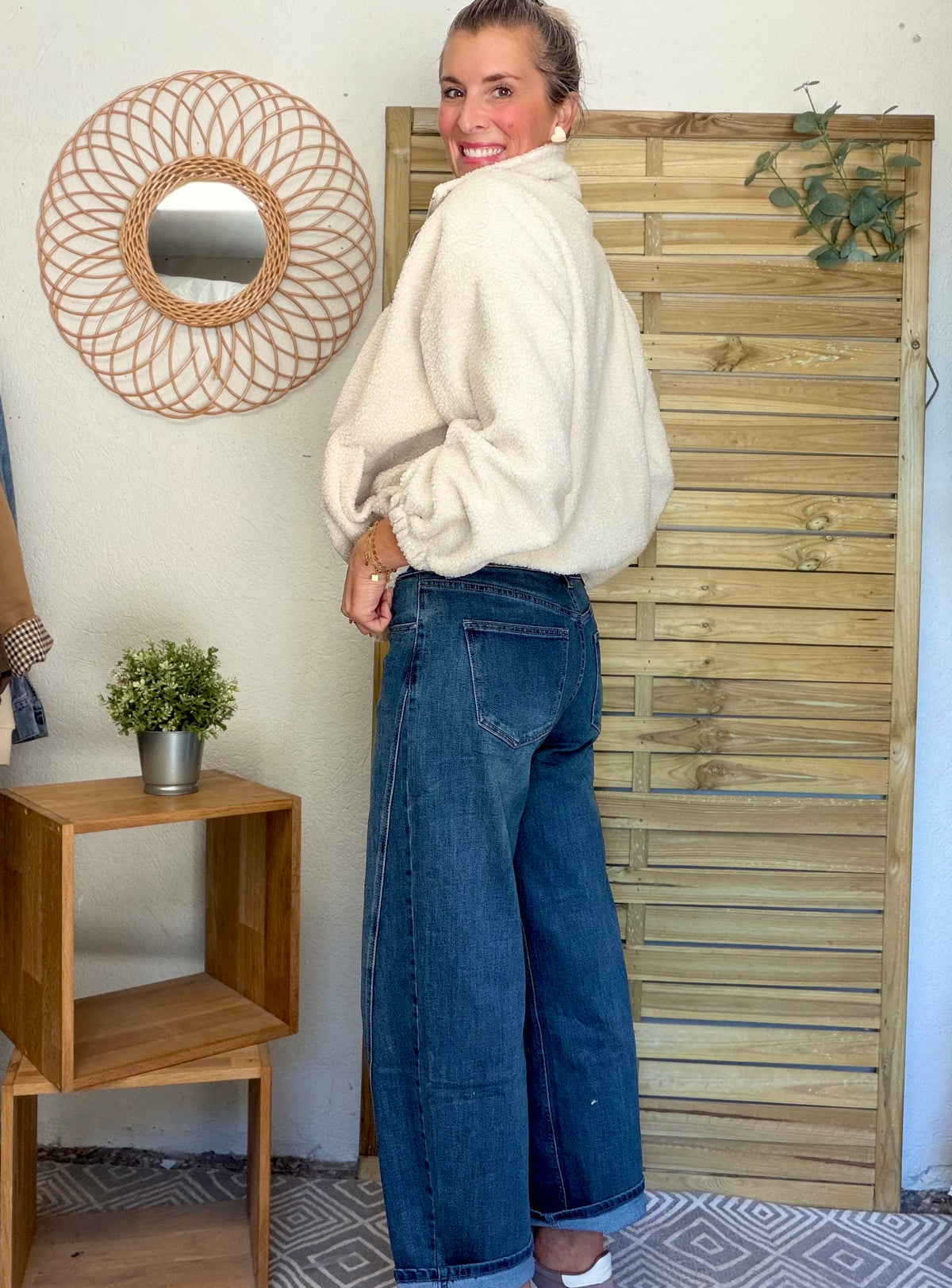 RÉASSORT PRÉVU DÉBUT NOVEMBRE • Pantalon Jean coupe barrel LÉON Bleu
