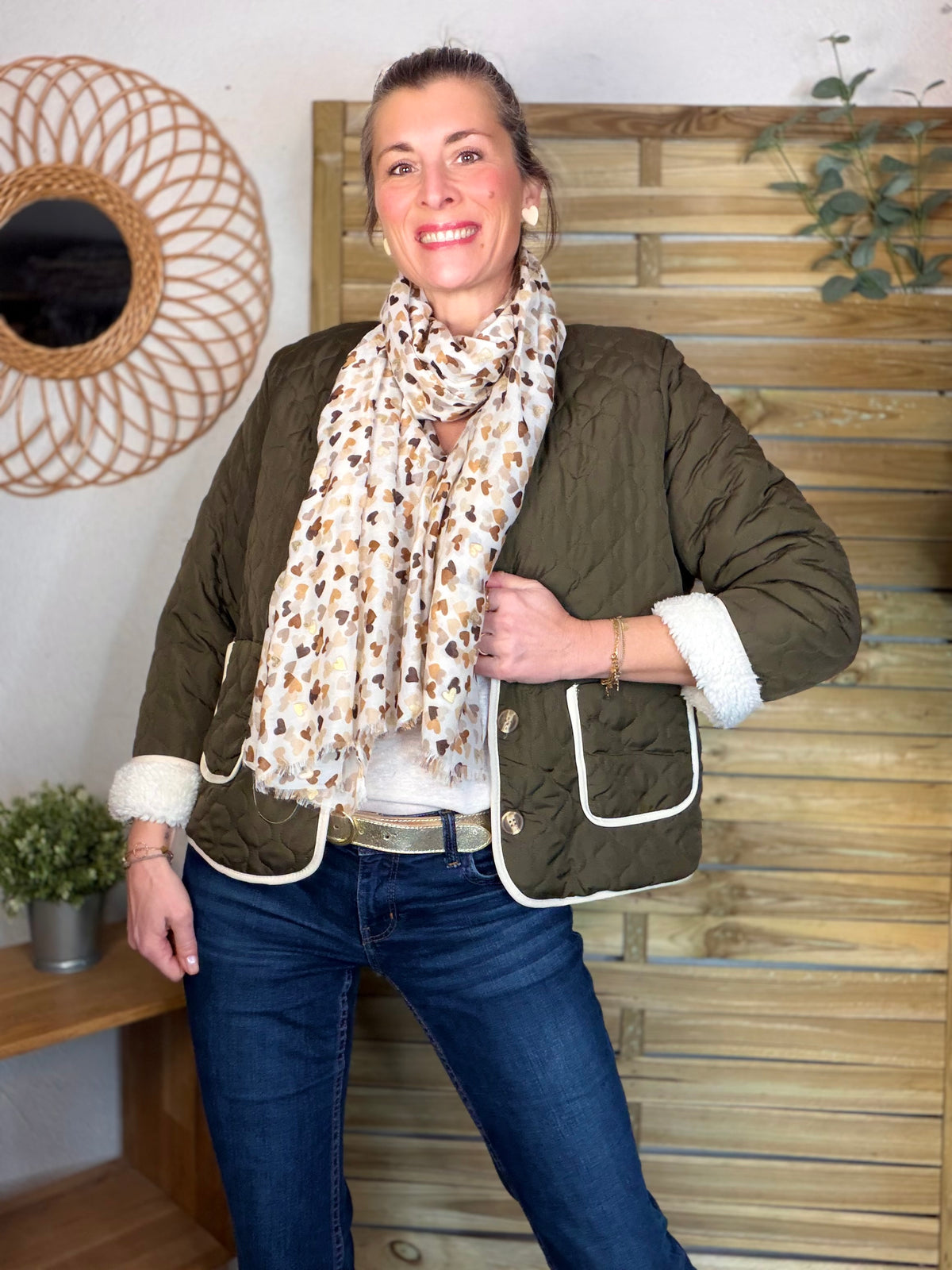 ⚡️ ARRIVAGE - Veste matelassée réversible Sherpa NOÉMIE Kaki
