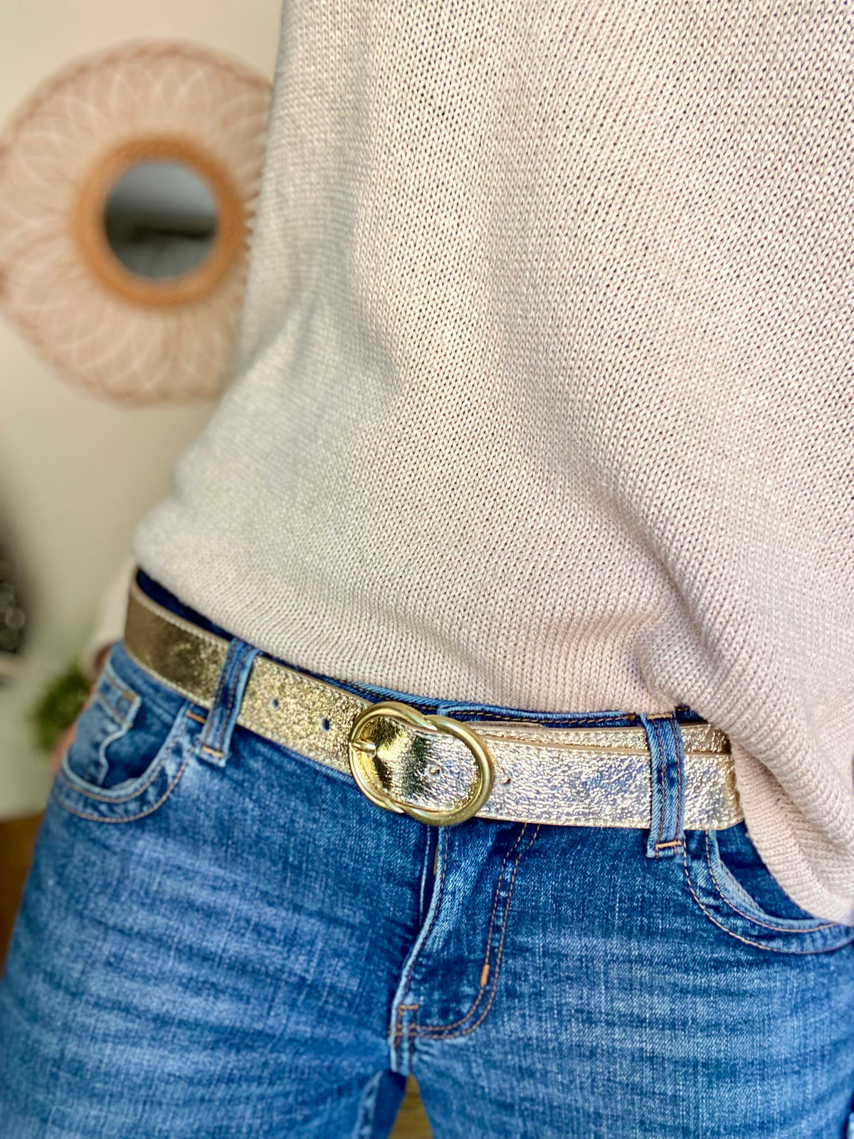 Ceinture boucle laiton - ANGIE - Doré