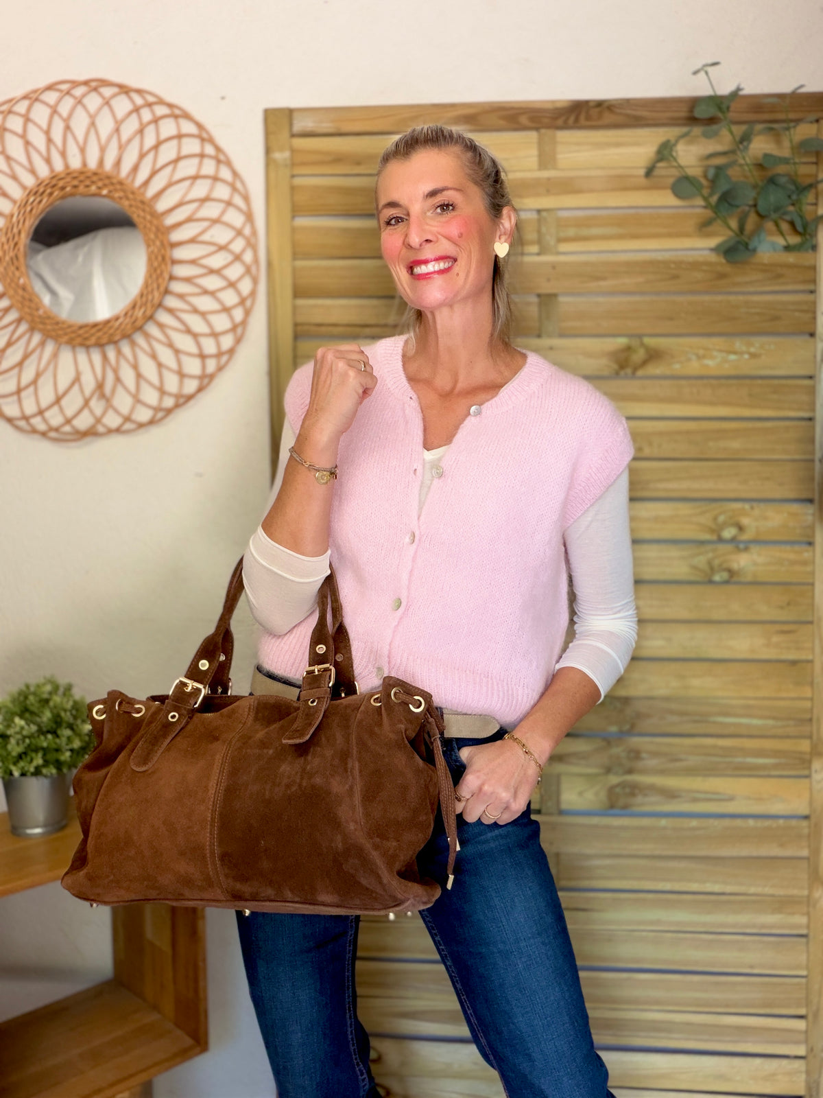 Gilet sans manche en maille laine et mohair AVERY Rose