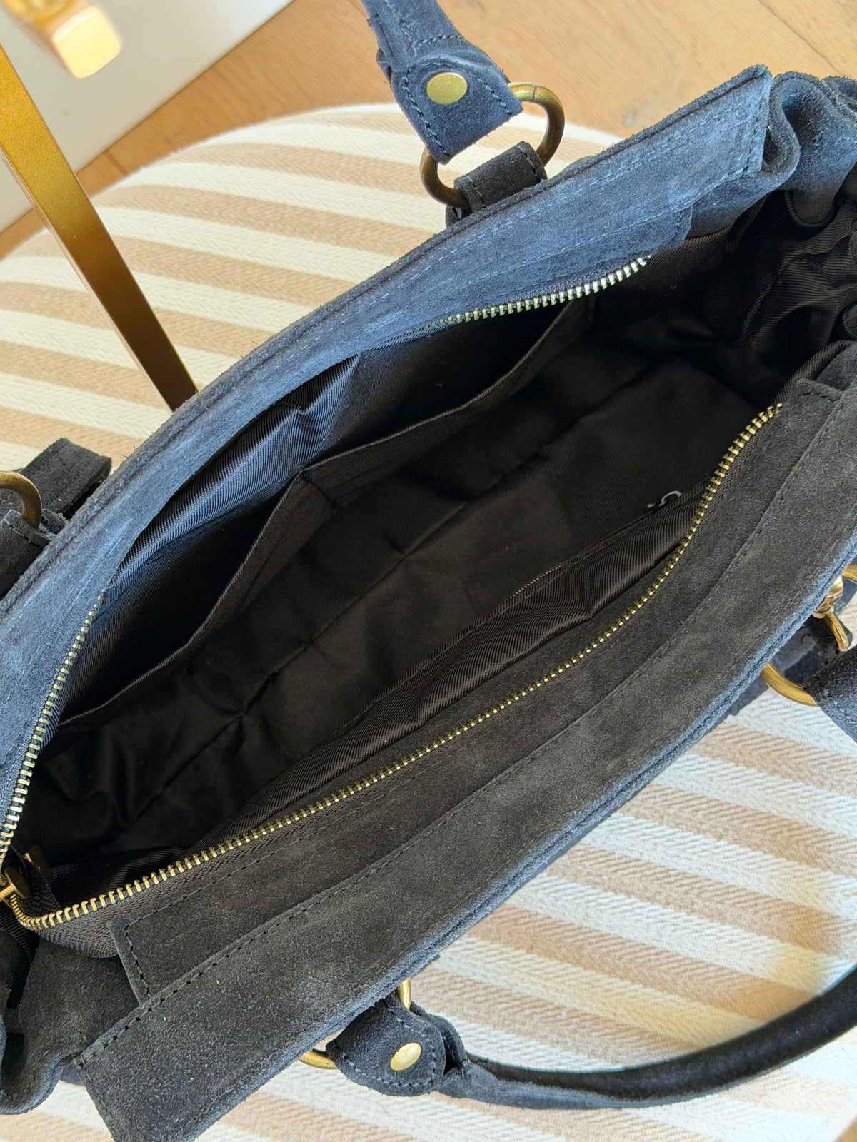 Sac cabas XL en cuir daim • PARKER Noir