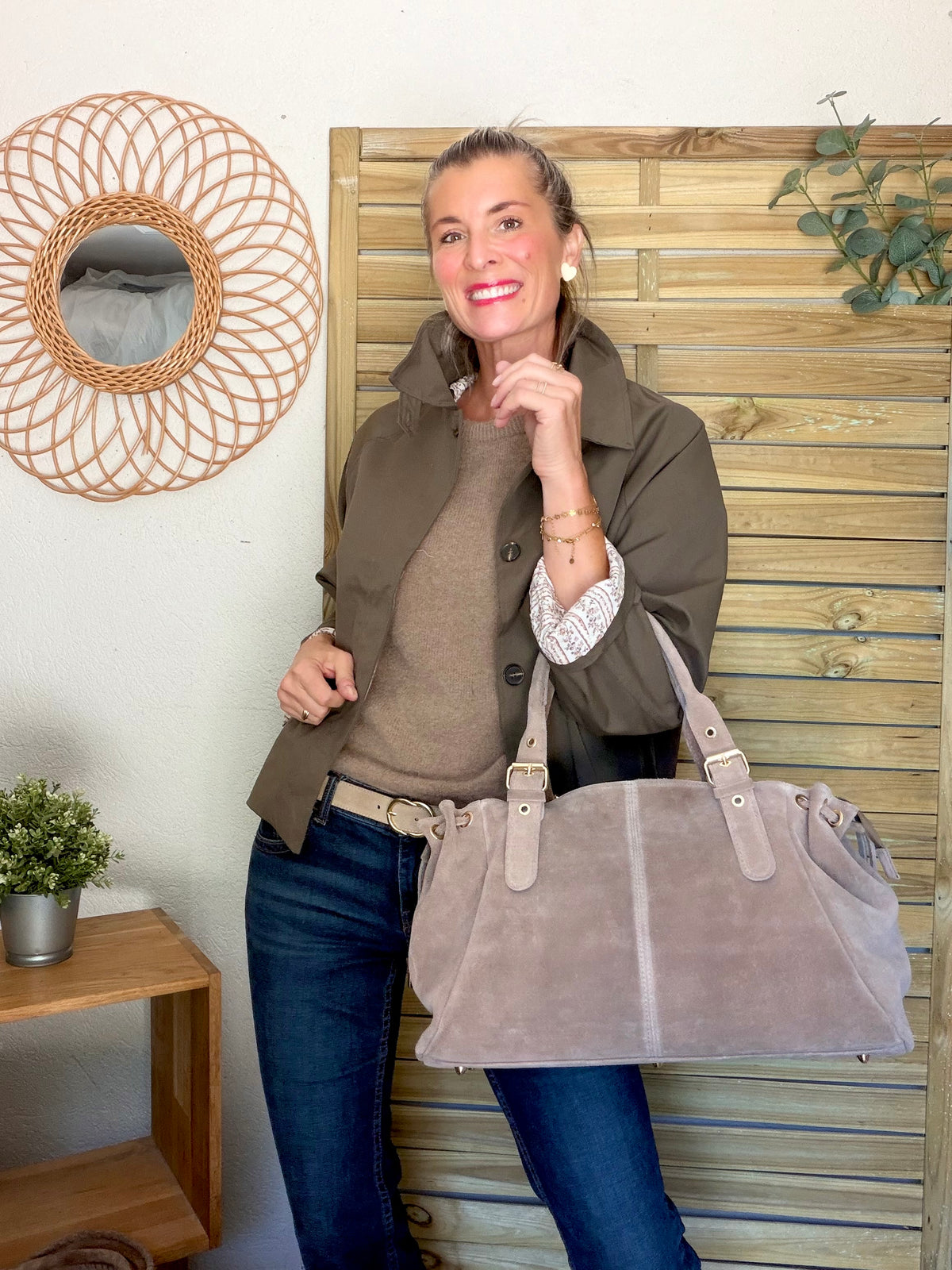 Veste Trench avec Liberty - MADELEINE Kaki