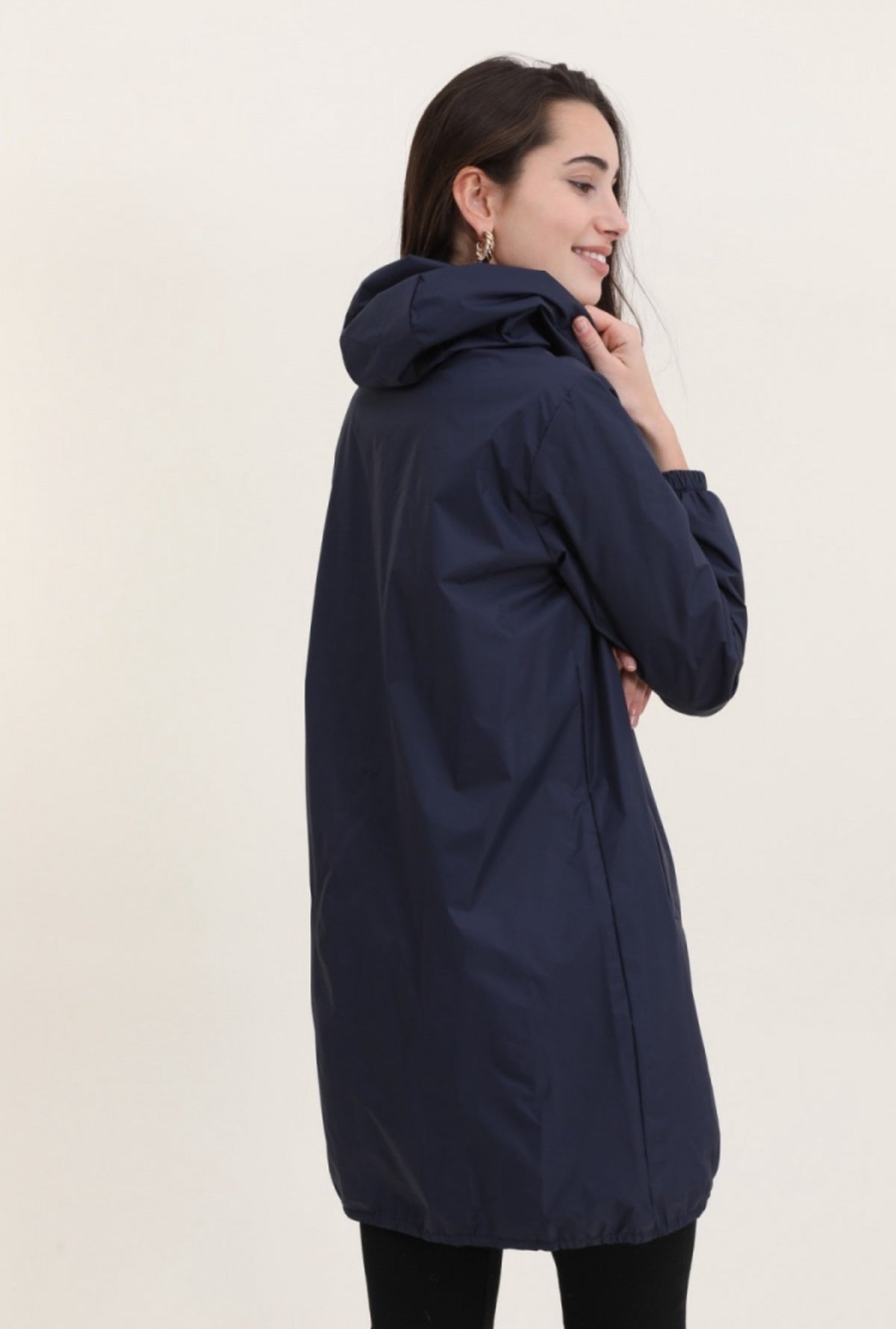 Imperméable mi-saison doublé SOLINE LONG - Bleu marine - LAURA JO - FIN DE SÉRIE