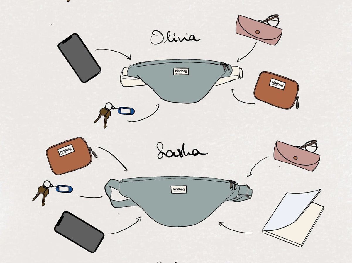 HINDBAG OLIVIA - Sac banane Rayures bleues
