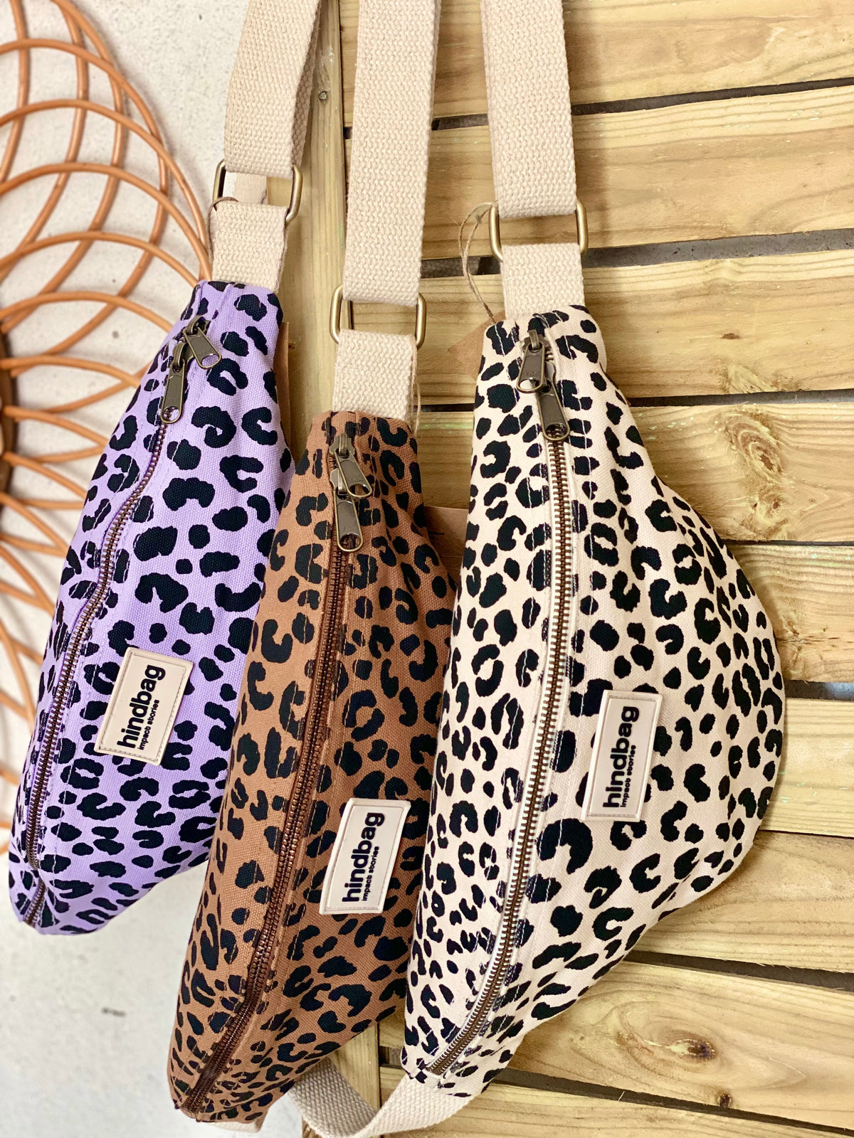 HINDBAG OLIVIA - Sac banane  Léo Écru 🐆🤍