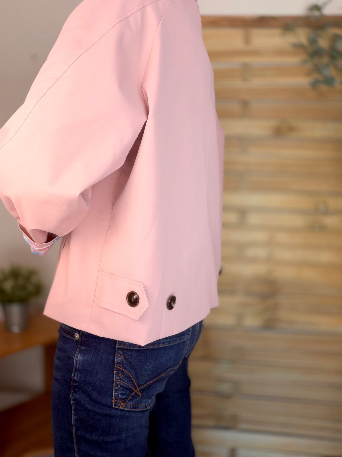Veste Trench avec Liberty - MADELEINE Vieux rose - FIN DE SÉRIE