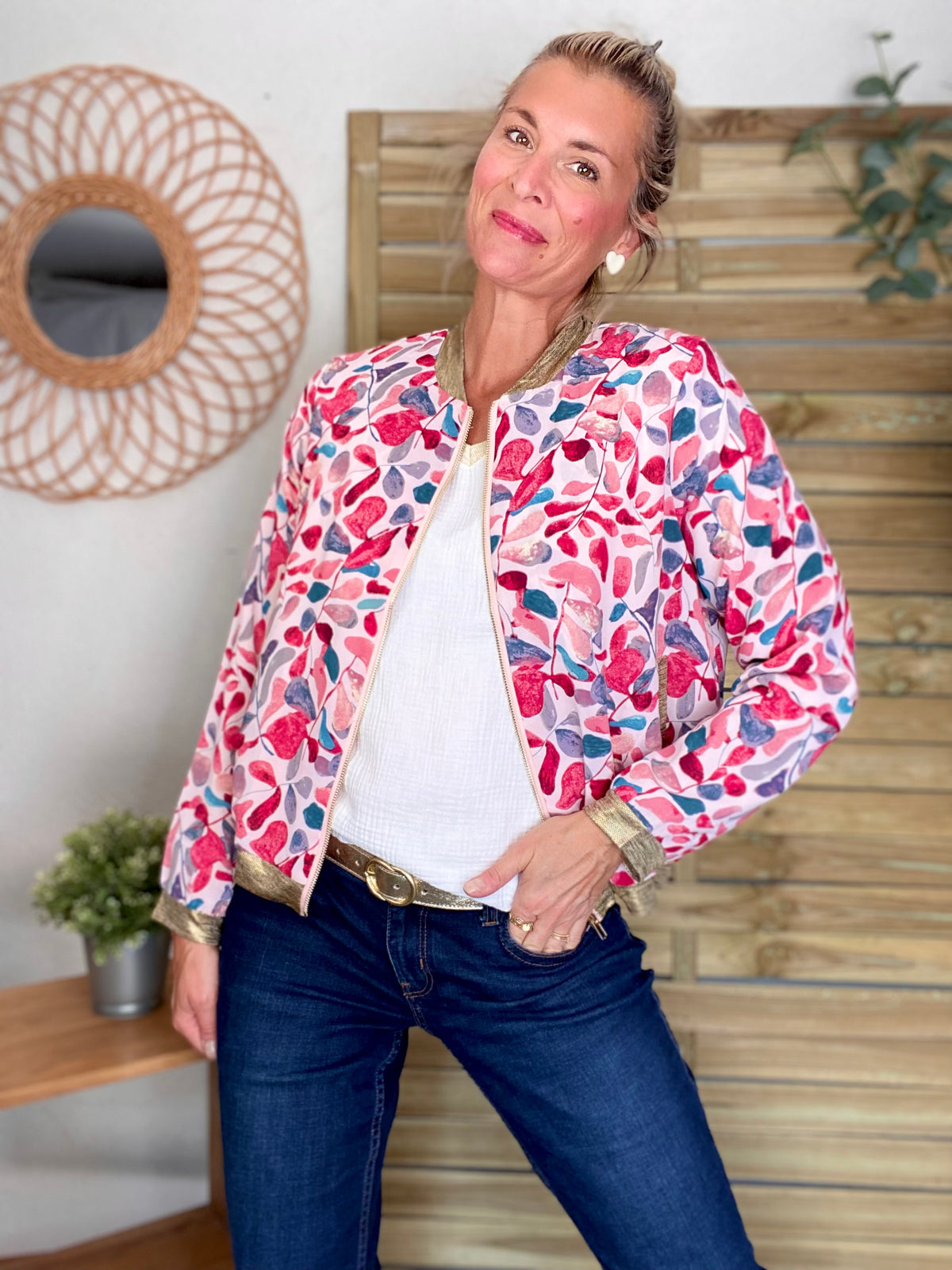Veste bombers EULALIE - imprimé aquarelle
