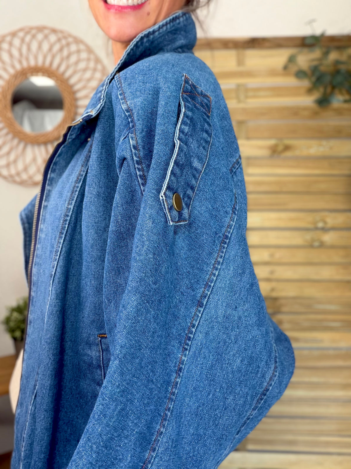 ⚡️ ARRIVAGE • Veste en jean oversized col montant ARIANE
