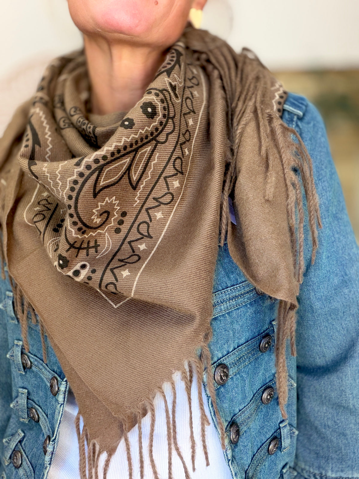 Écharpe Bandana Taupe