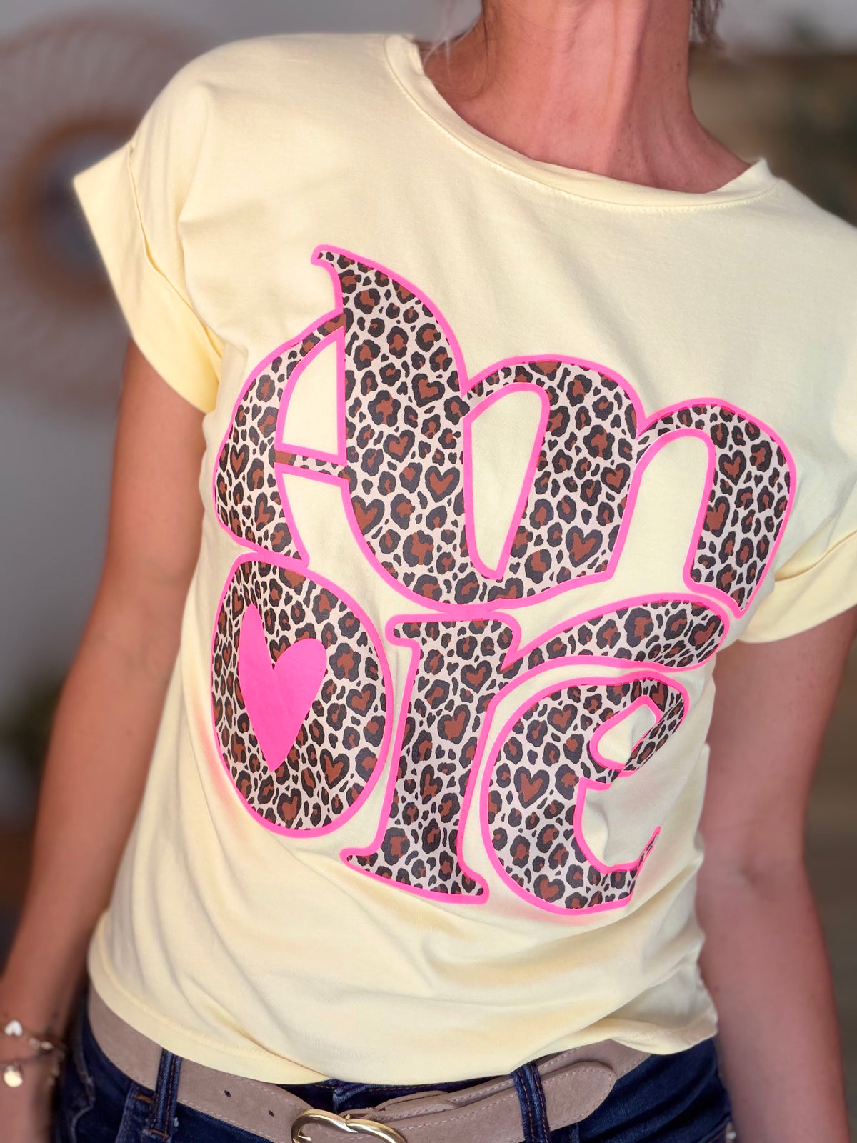 Tee shirt AMORE Léo URSULA Jaune - FIN DE SÉRIE