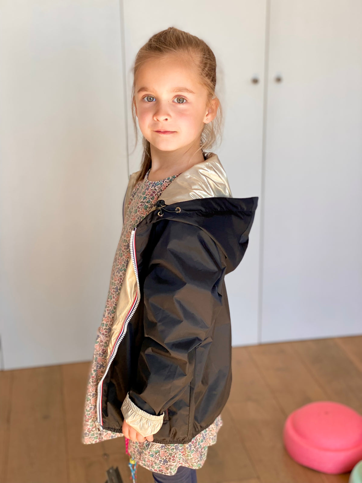 LAURA JO - Imperméable réversible léger GARANCE KIDS enfant (mixte) - Noir / Doré (DÉSTOCKAGE sur Taille 6 ans)