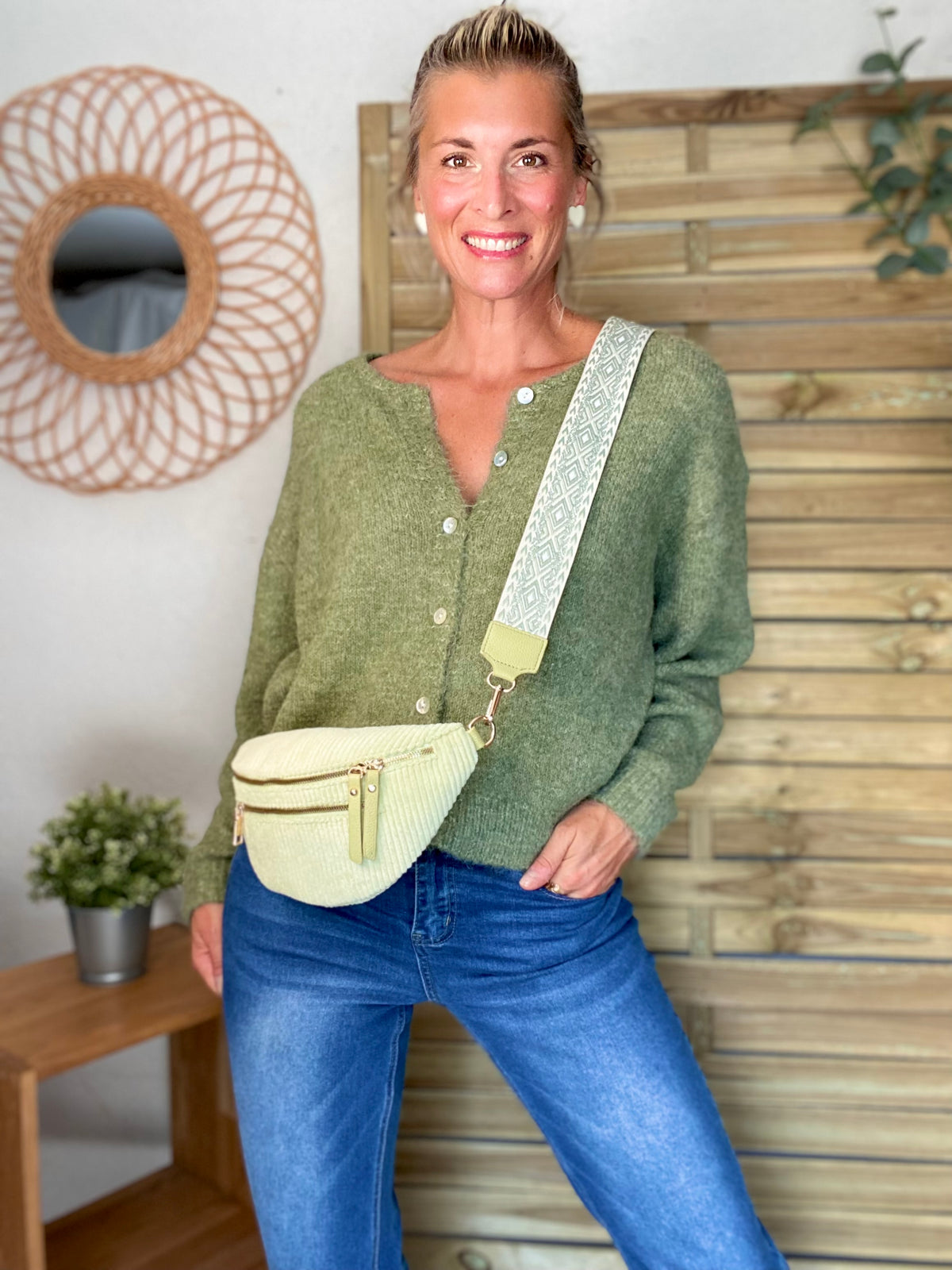 Gilet en maille MERYL - Olive