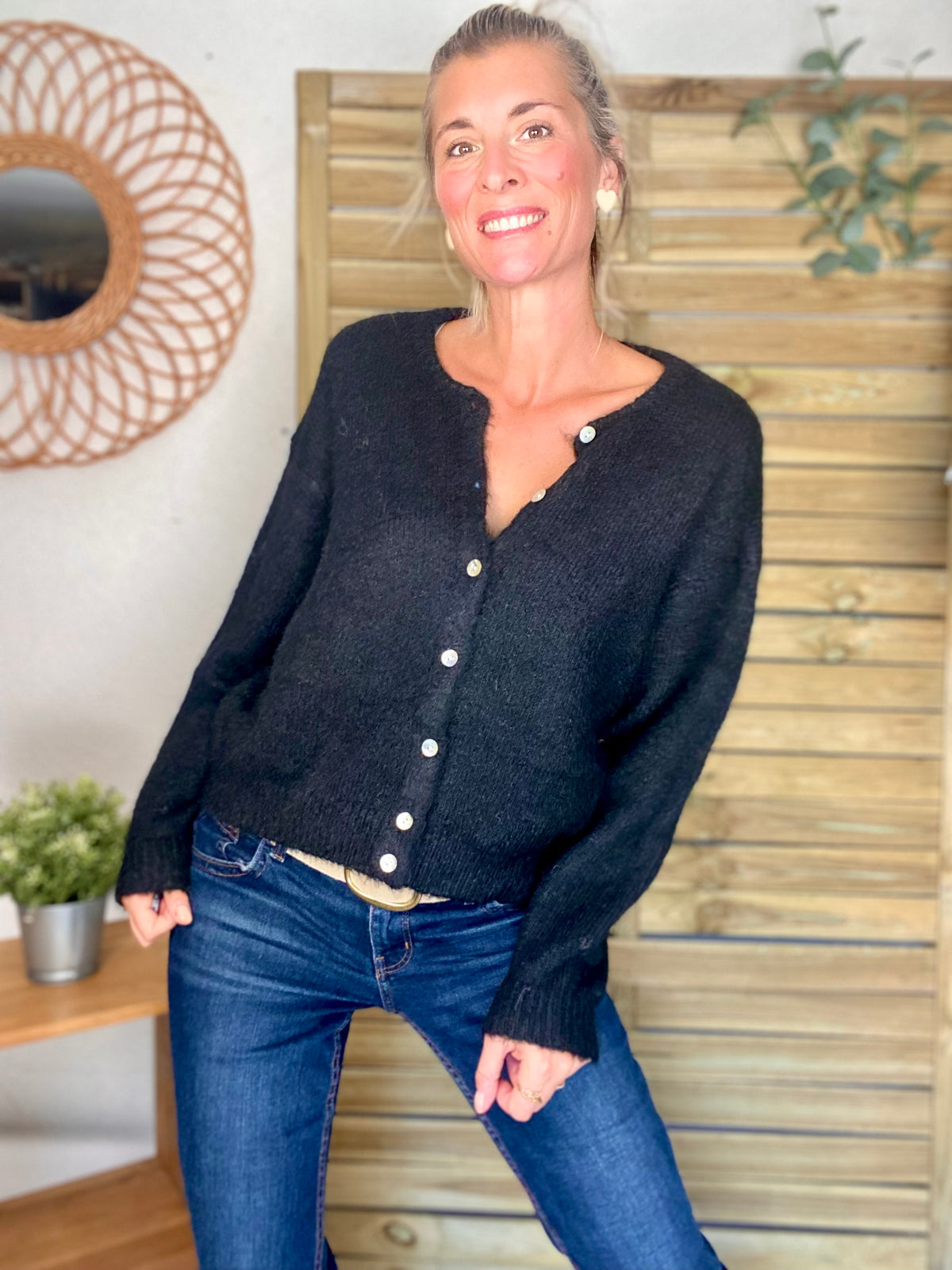 Gilet en maille MERYL - Noir