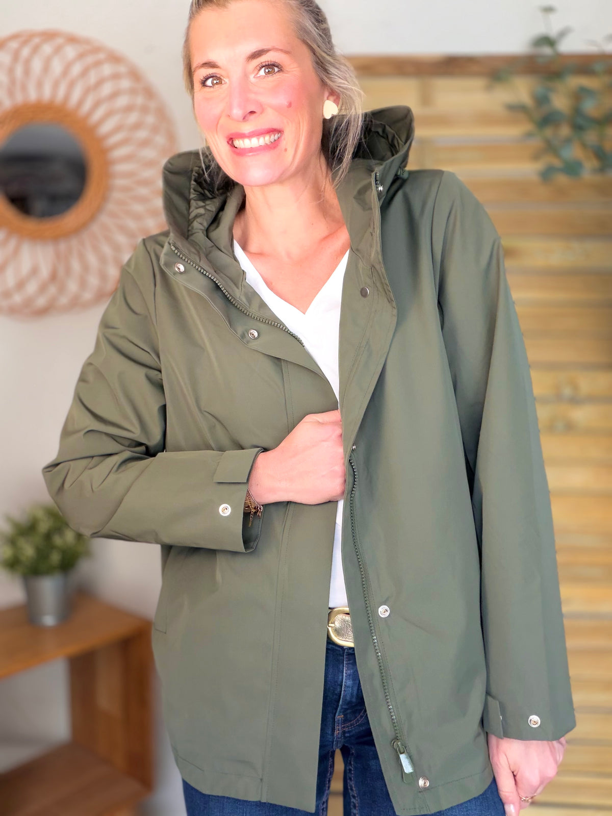 LAURA JO - Imperméable LAURENCE mi-long - Kaki
