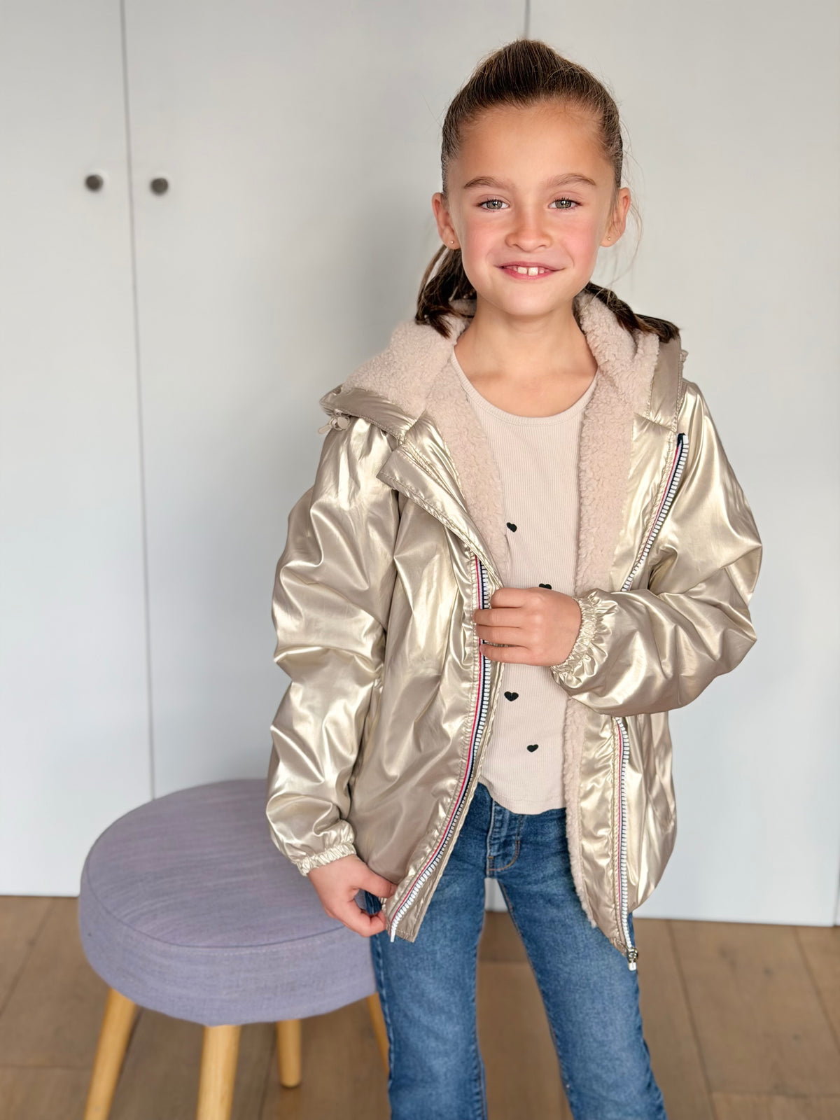 LAURA JO - Parka Imperméable mixte LOUIS.E KIDS Sherpa - Doré