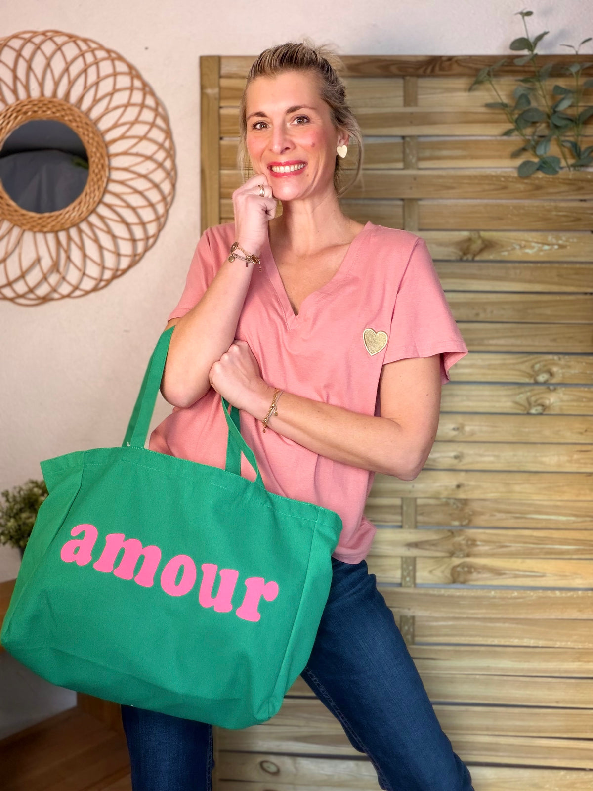 Grand cabas Tote bag uni amour BELLY