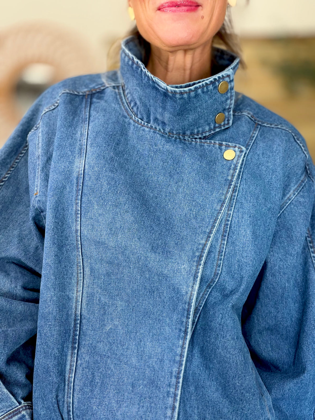 ⚡️ ARRIVAGE • Veste en jean oversized col montant ARIANE