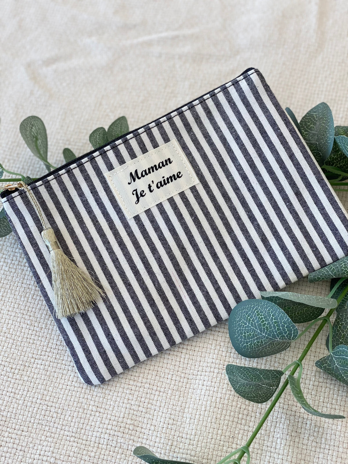 Pochette XL rayée «Maman je t’aime» - SARAH