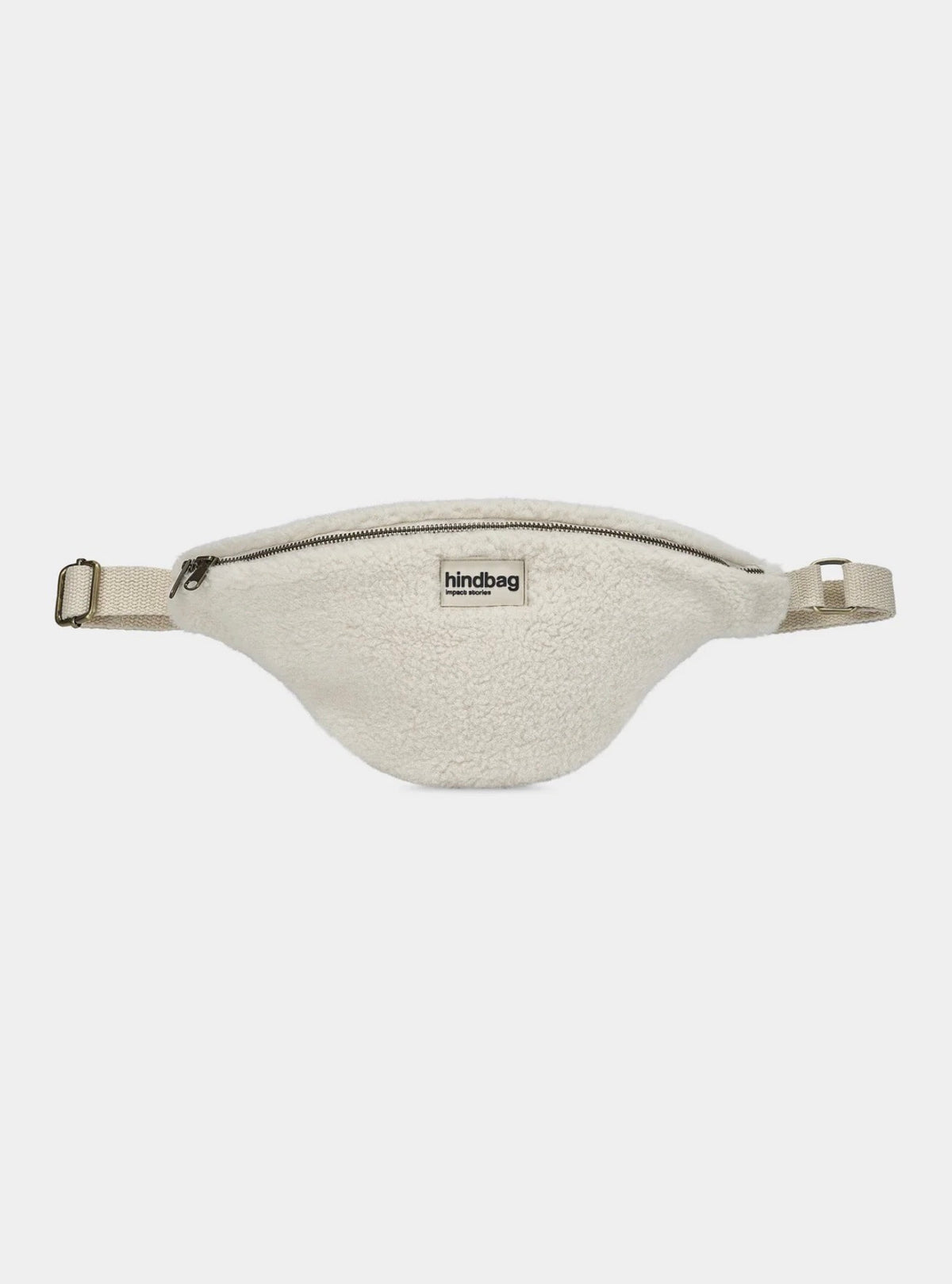 HINDBAG OLIVIA - Sac banane Teddy arctique (moumoute)