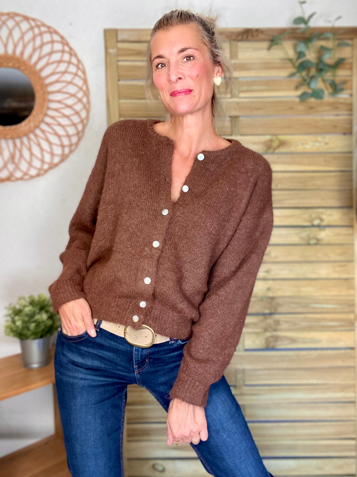 Gilet en maille SYDNEY - Café